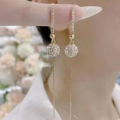 Women's Fashionable  Danburite Ball Pendant  Earrings